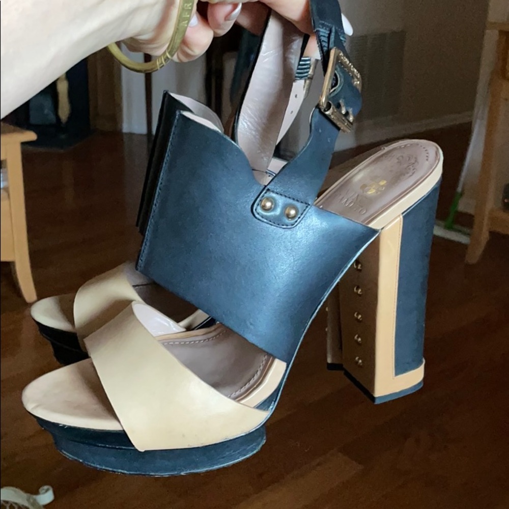 Vince camuto size 11/41 leather.  Tan and black